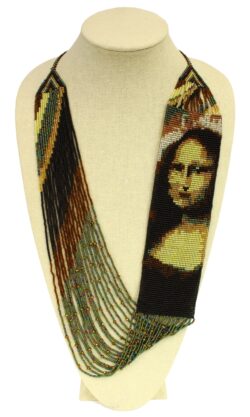 NE710 Frida Kahlo Fair Trade Necklace Crystal Glass Hand Beaded 22" Fair Trade 