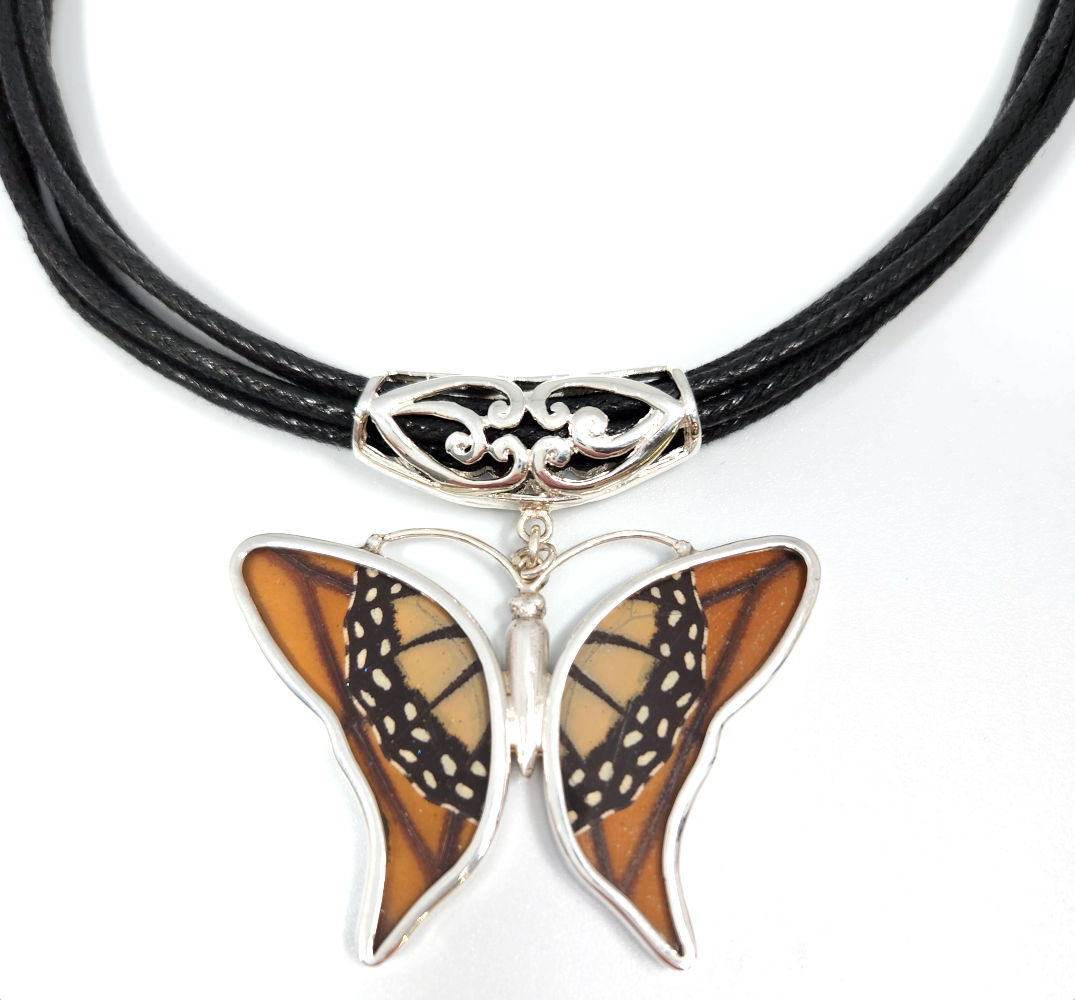 Real Monarch Butterfly wing necklace - no butterfly are harmed