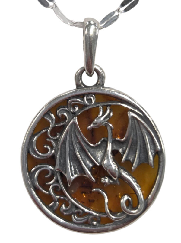 moon and dragon amber necklace