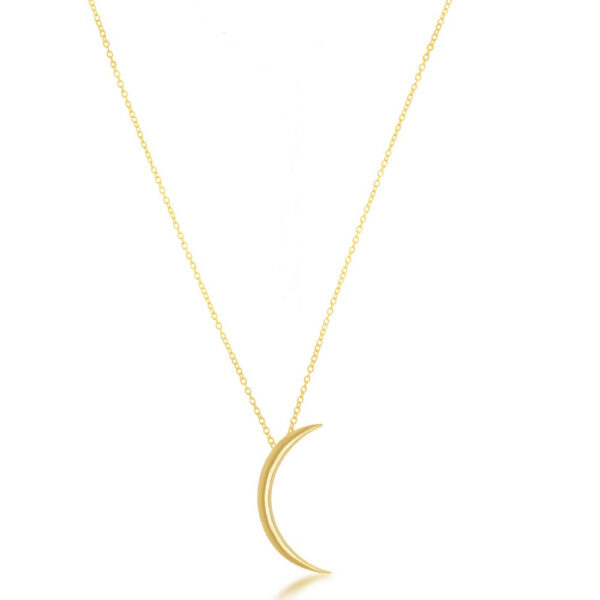gold-plated sterling silver thin crescent moon necklace
