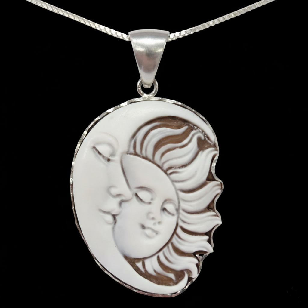 Moon and Sun Cameo necklace