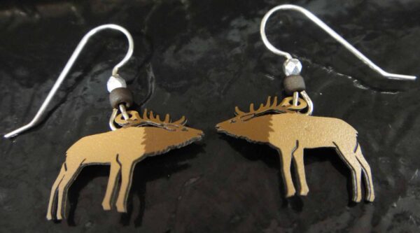 These elk earrings are handmade
