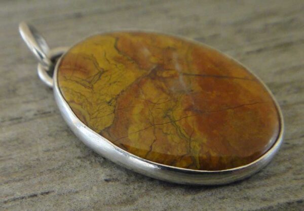 Morgan Hill Poppy Jasper and sterling silver pendant by Dale Repp