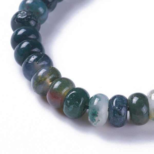 moss agate bracelet close up of beads
