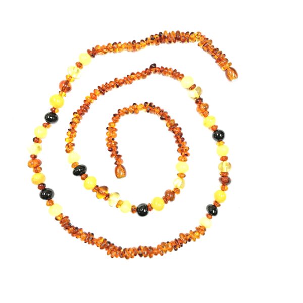 Multicolor Baltic Amber beaded necklace