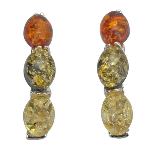 forward view of amber hoop earrings