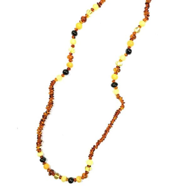 Multicolor Baltic amber beaded necklace
