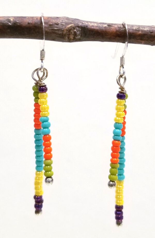 multi color seed bead earrings