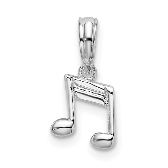 dainty music note sterling silver pendant