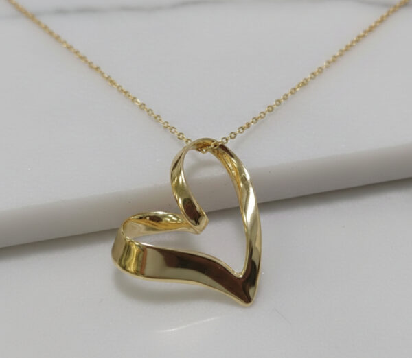 gold-plated sterling silver open heart necklace