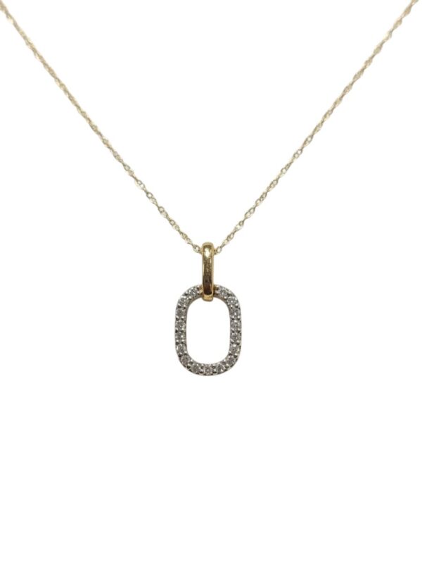 dainty diamond oval necklace