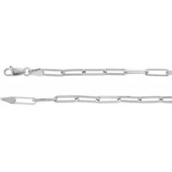 sterling silver long flat link chain with lobster style clasp