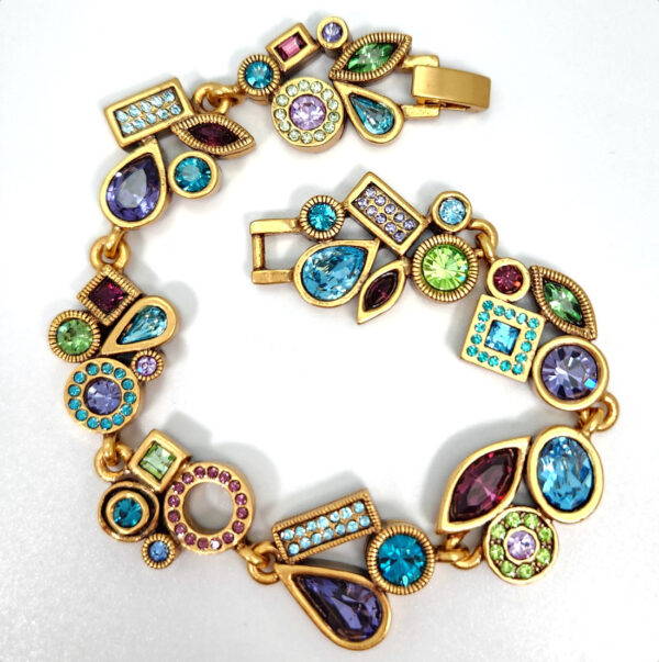 Patricia Locke Bracelet in goldtone with waterlily color palette crystals