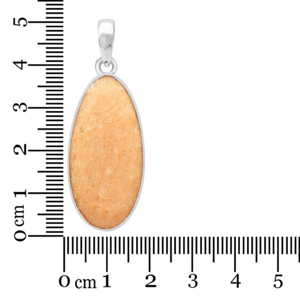 peach amazonite and sterling silver oval pendant