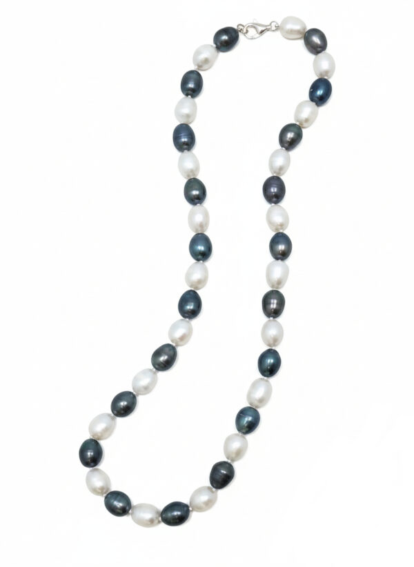 20" peacock and white pearl necklace