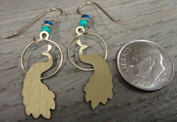 back of peacock earrings