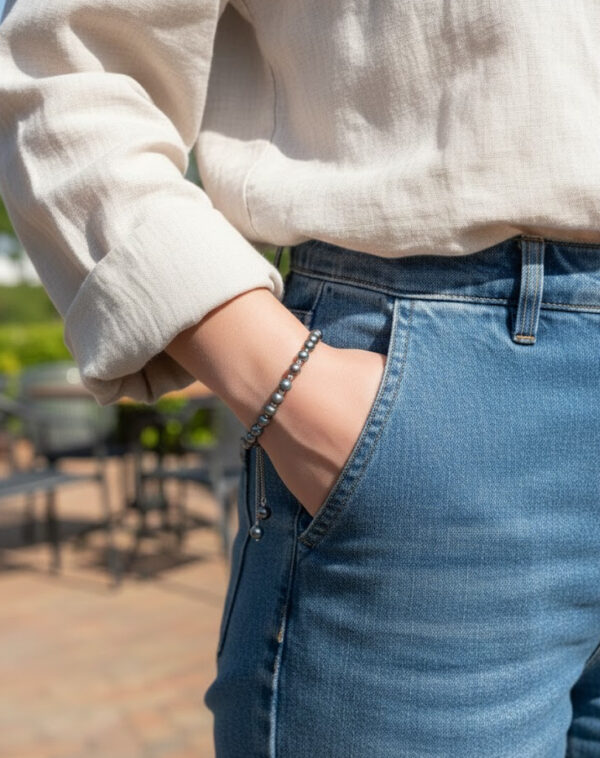 peacock color pearl bracelet