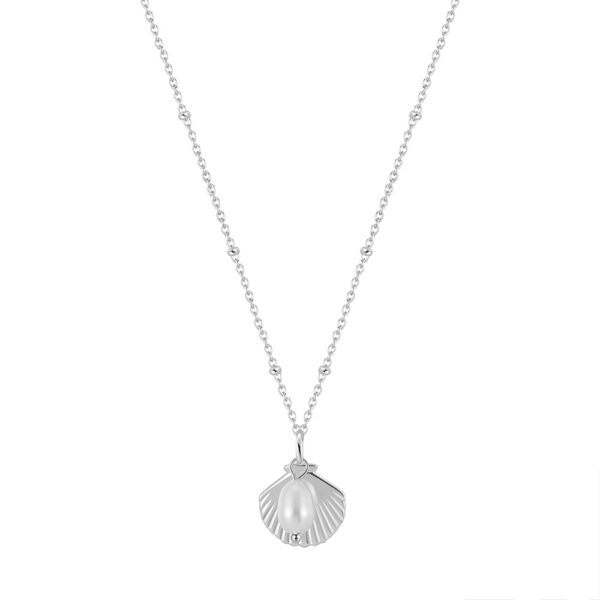 pearl and silver shell necklace