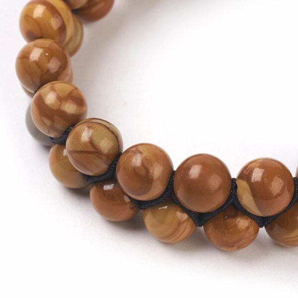 close up of petrified wood natural stone beads