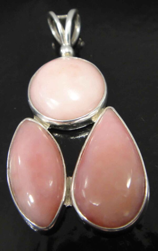 pink shell sterling silver pendant