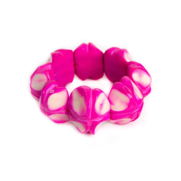 bright pink tagua nut statement bracelet