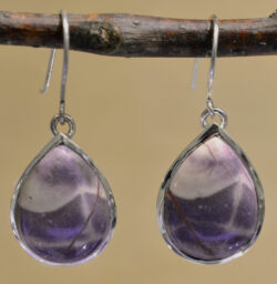 gray and pink porcelain jasper drop earrings