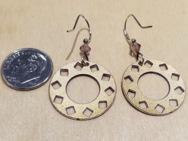 back of purple circle earrings