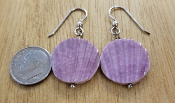 purple shell and sterling silver earrings