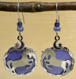 Sienna Sky purple unicorn dangle earrings