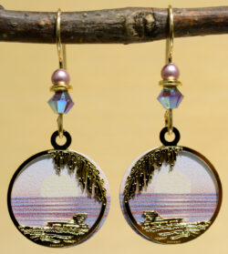 pink and purple sunset beach Sienna Sky dangle earrings