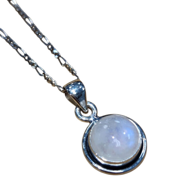 rainbow moonstone necklace with 18 inch chain