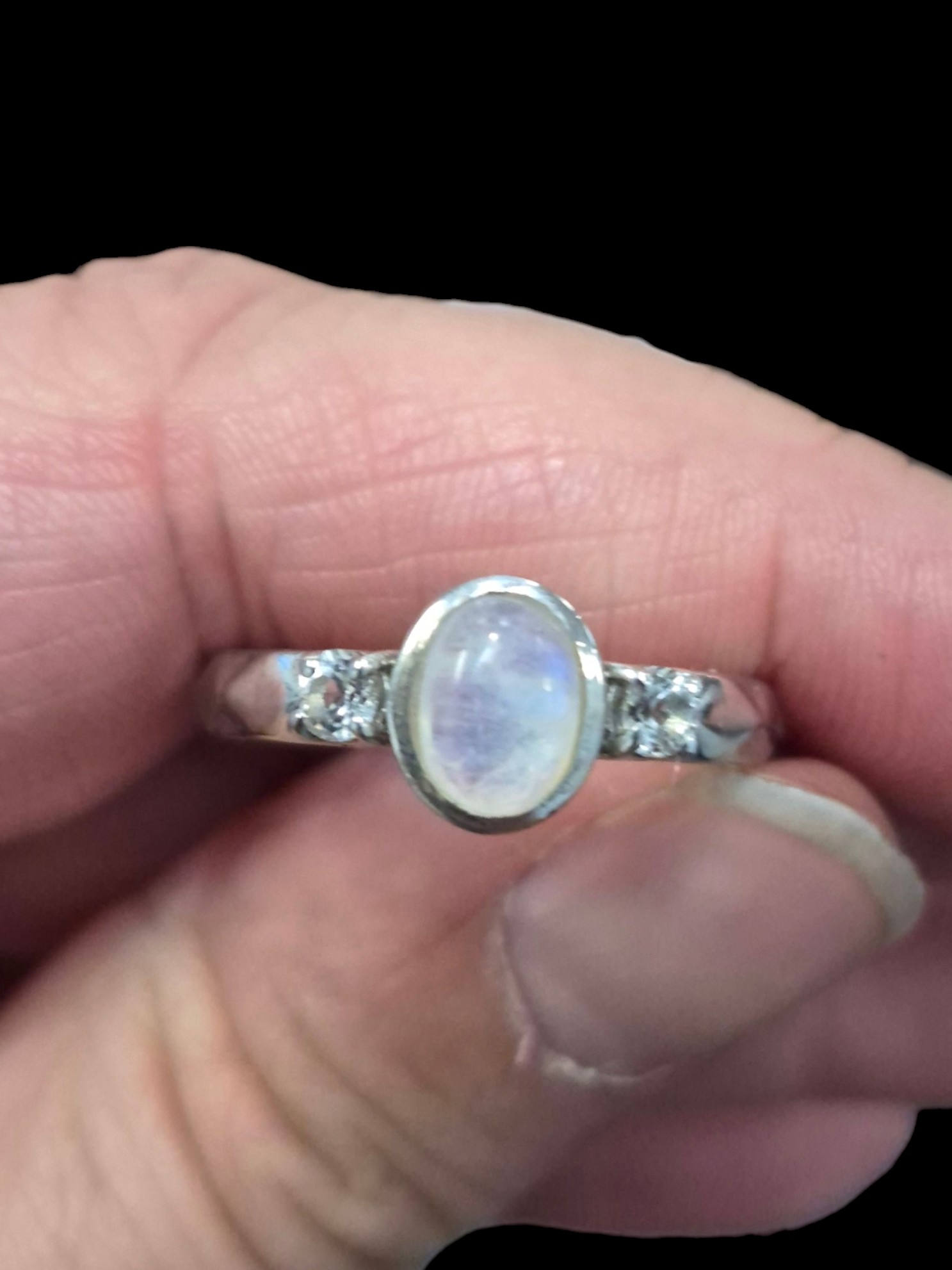 rainbow moonstone ring
