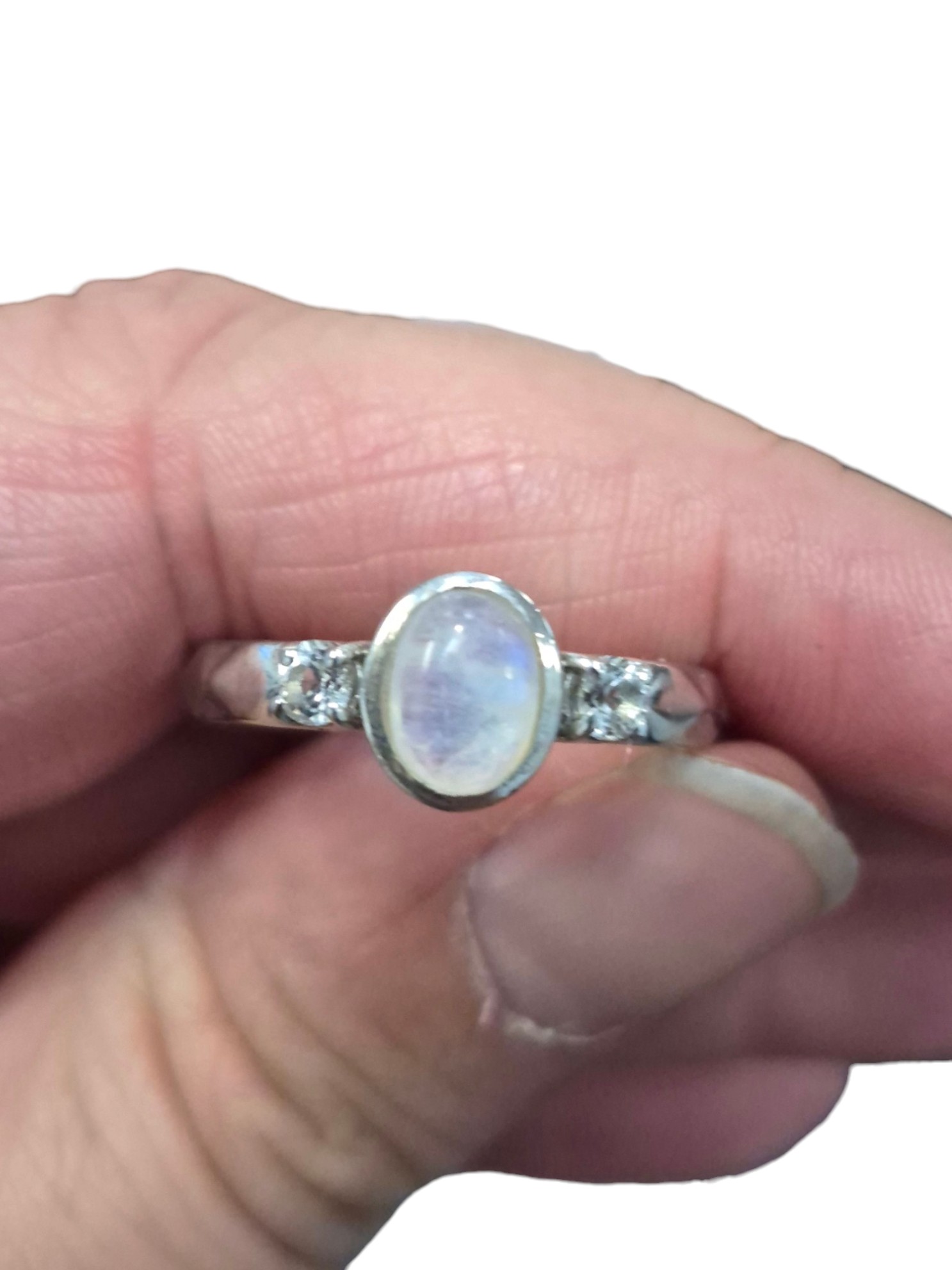 rainbow moonstone ring