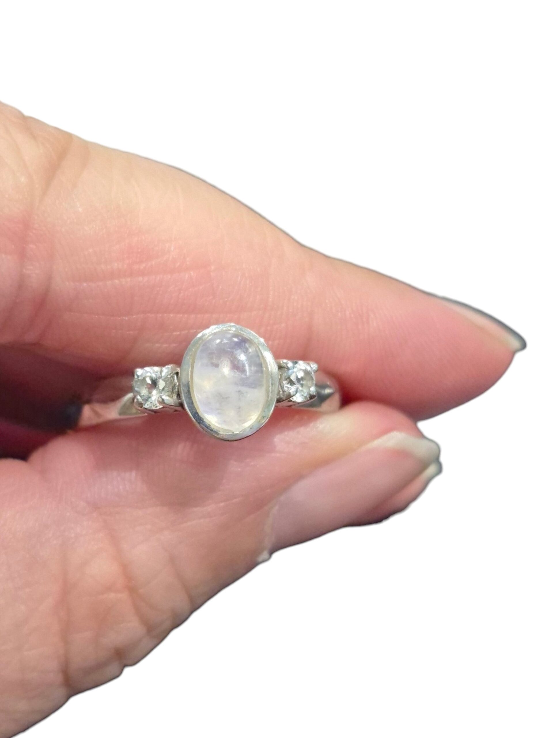 rainbow moonstone ring