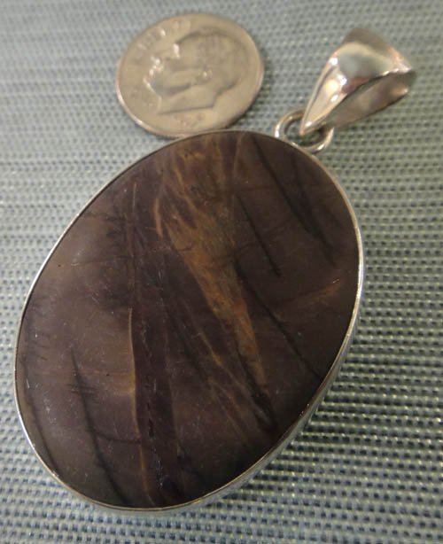 Handmade red creek jasper and sterling silver pendant