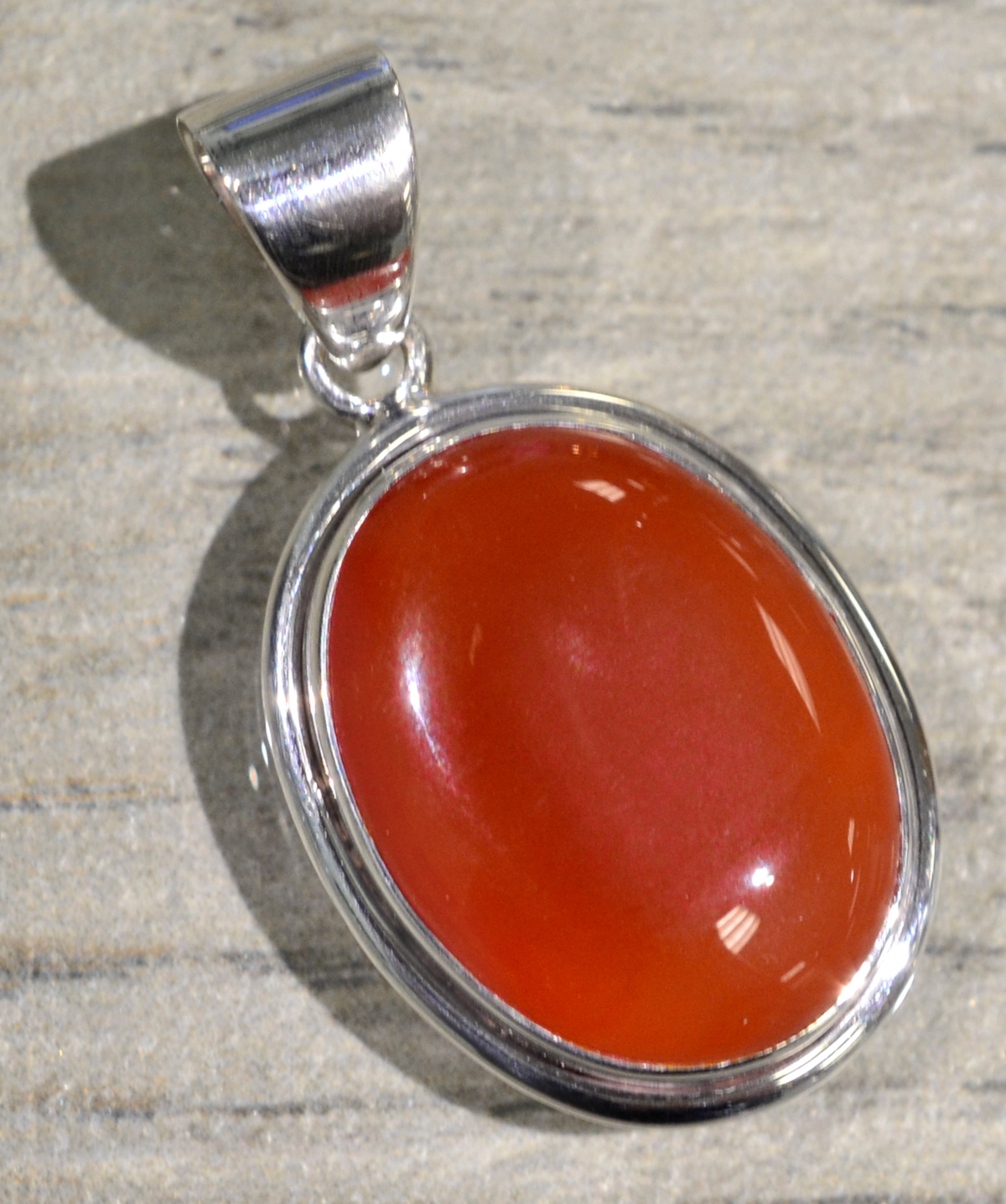 handmade red onyx oval pendant