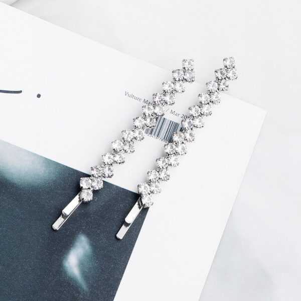 Hairpins in silvertone with clear rhinestones