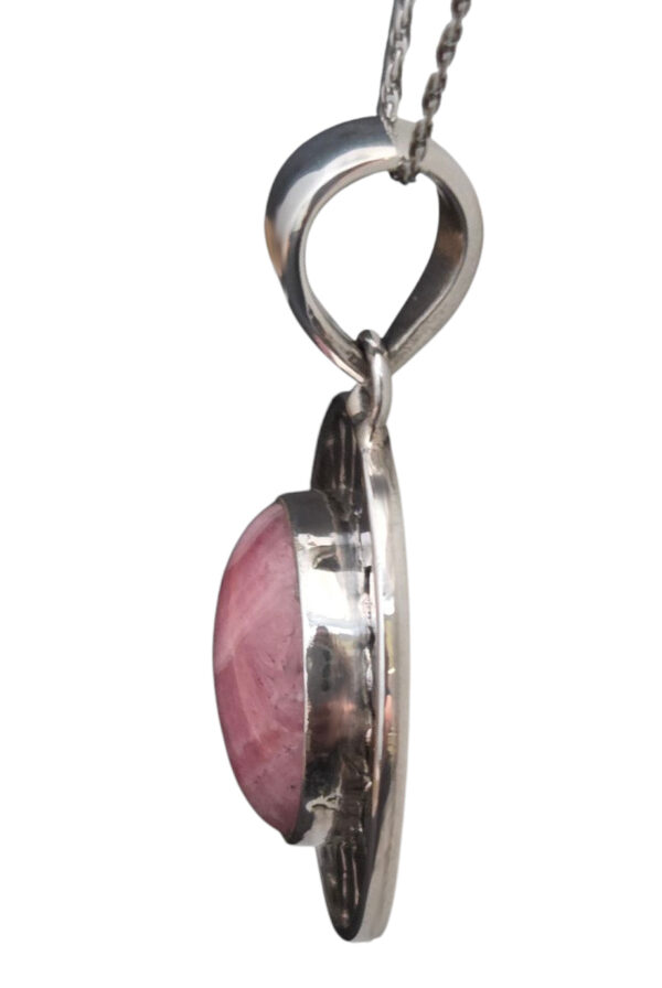 sterling silver and rhodochrosite necklace