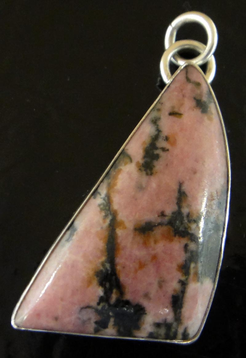 rhodonite and sterling silver pendant by Dale Repp