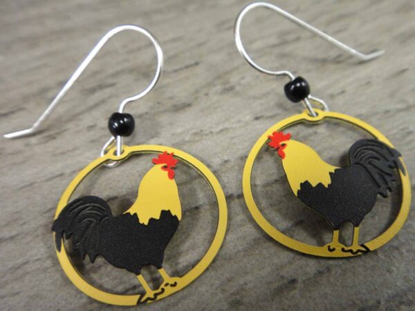 rooster earrings