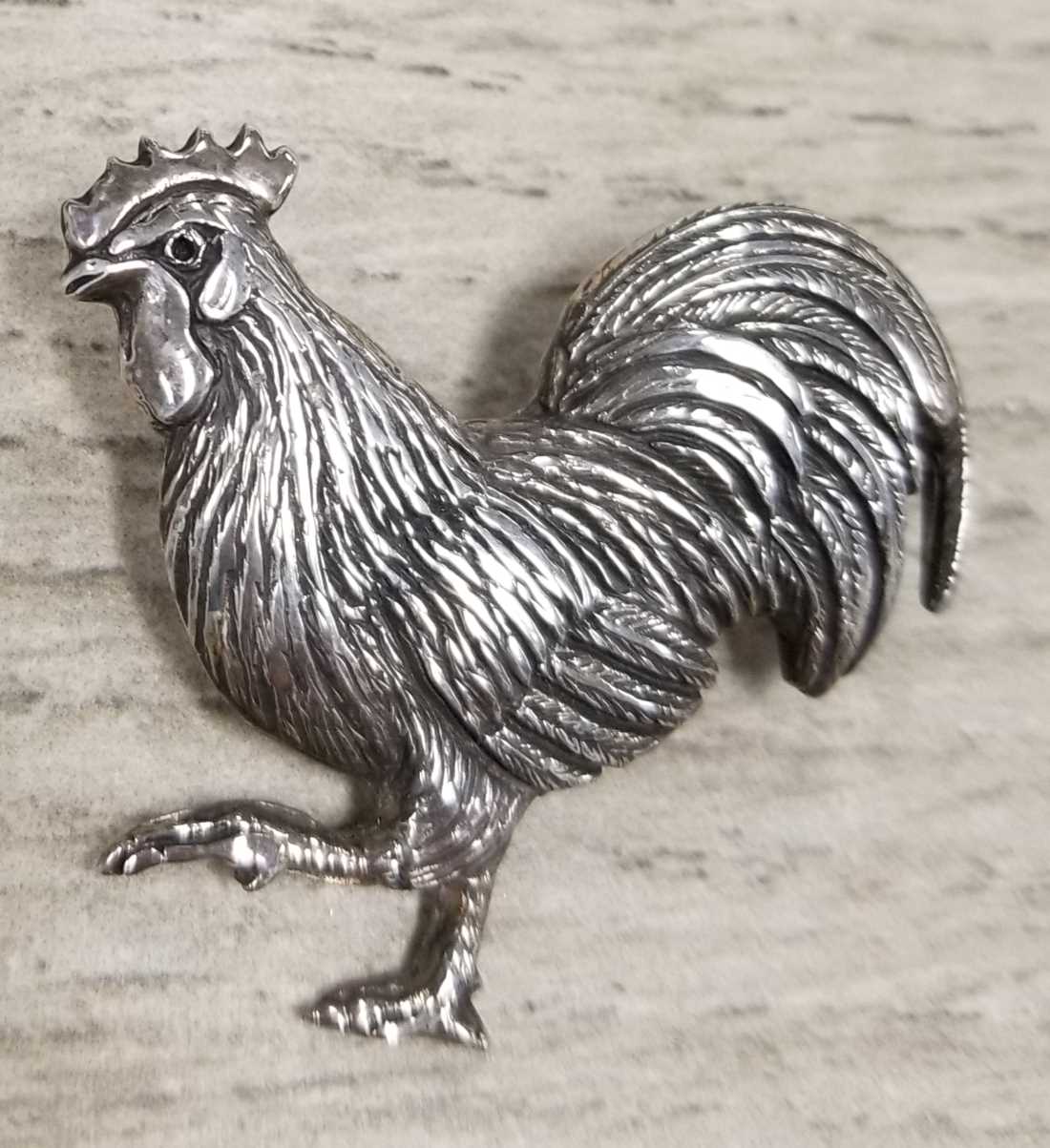 rooster sterling silver pendant