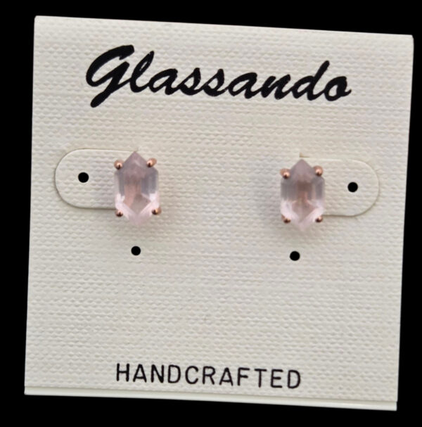 rose quartz stud earrings