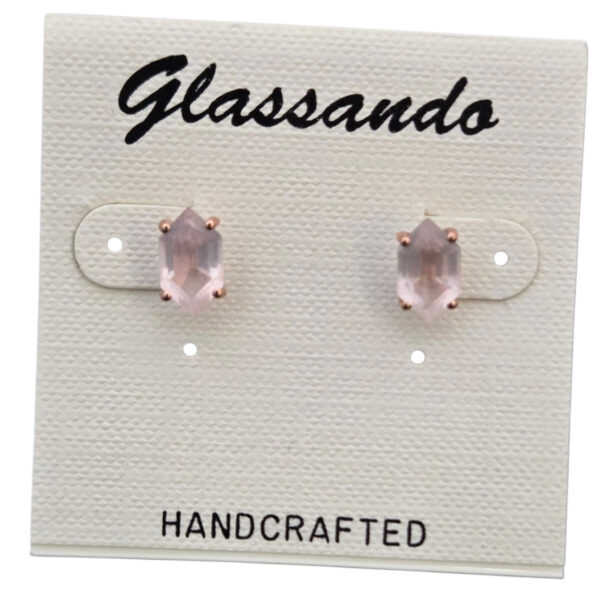 rose quartz stud earrings