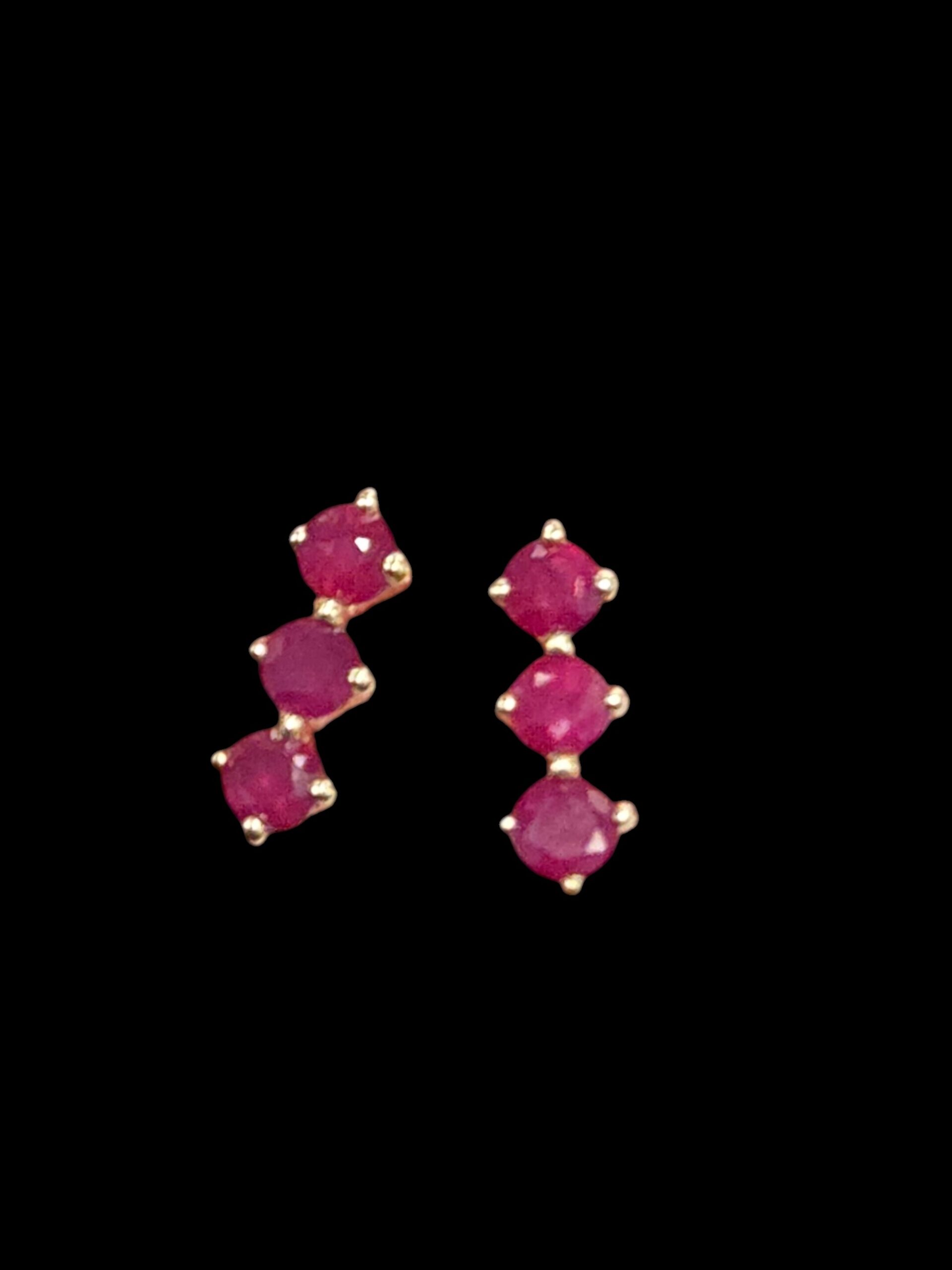 14k gold ruby stud earrings