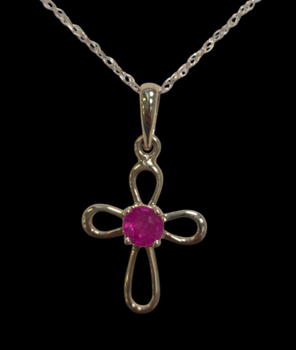 ruby and gold cross necklace