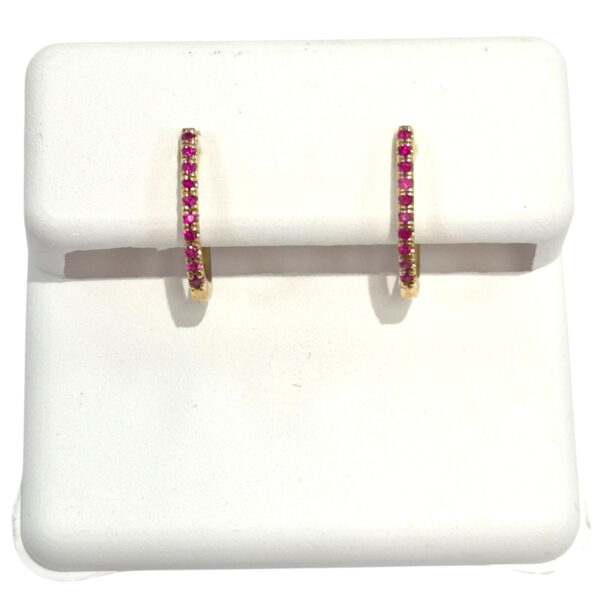 gold and ruby hoop earrings