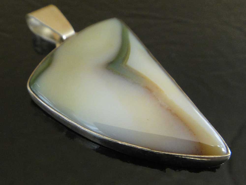 Handmade sardonyx and sterling silver pendant