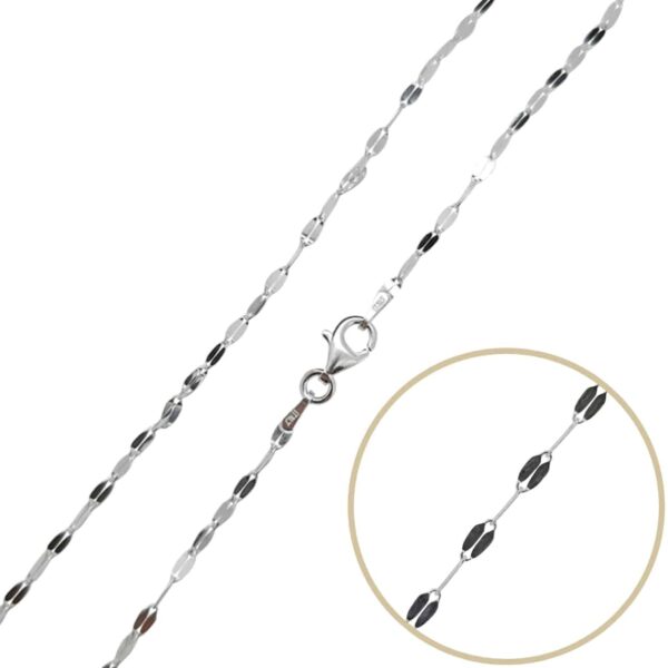 mirror link sterling silver chain