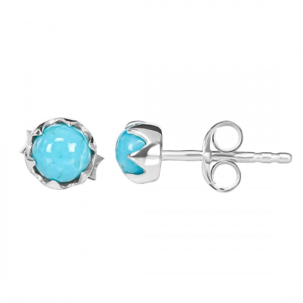 turquoise and sterling silver small stud earrings