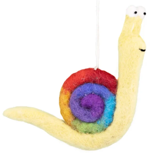 rainbow snail Christmas ornament